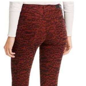 AG Adriano Goldschmied Farrah High Rise Skinny Ankle Leopard Print Corduroy Jean